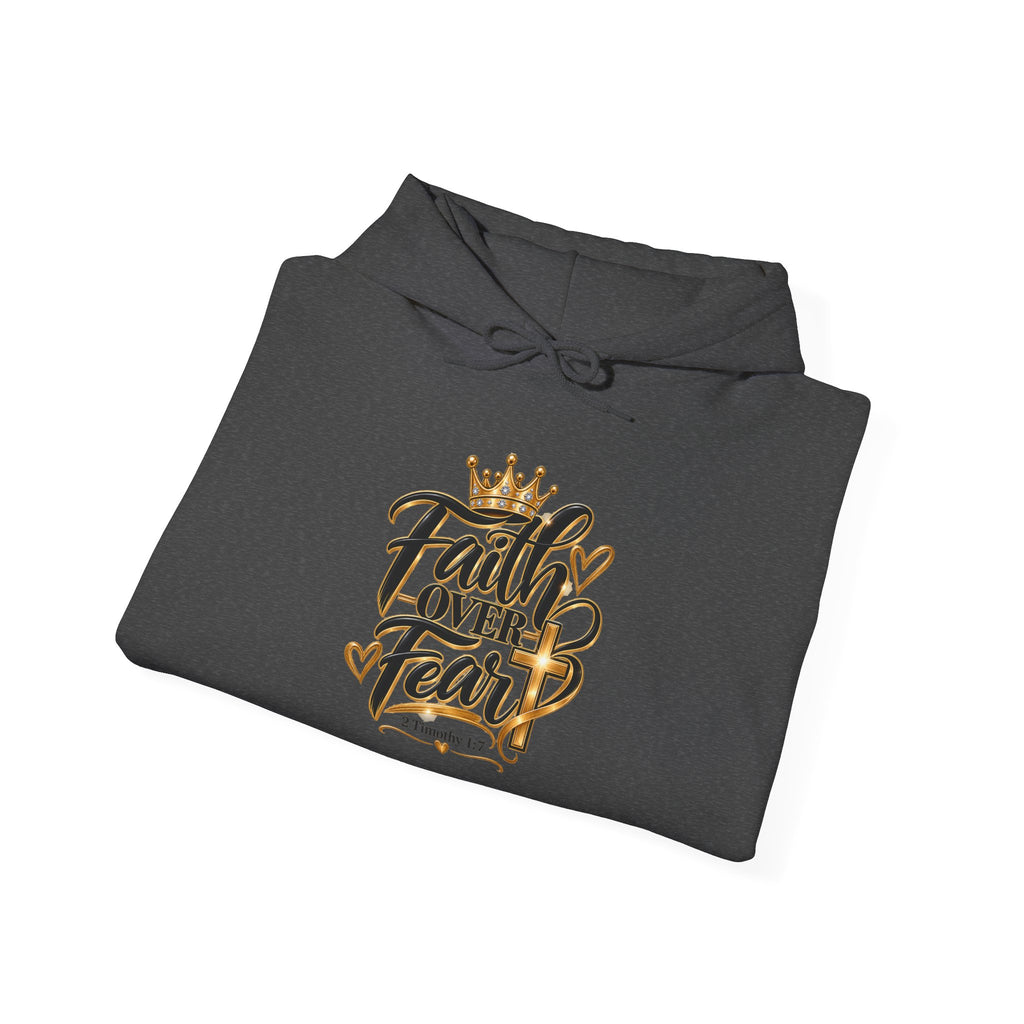 Faith Over Fear Hoodie – Inspirational Christian Crown Sweatshirt