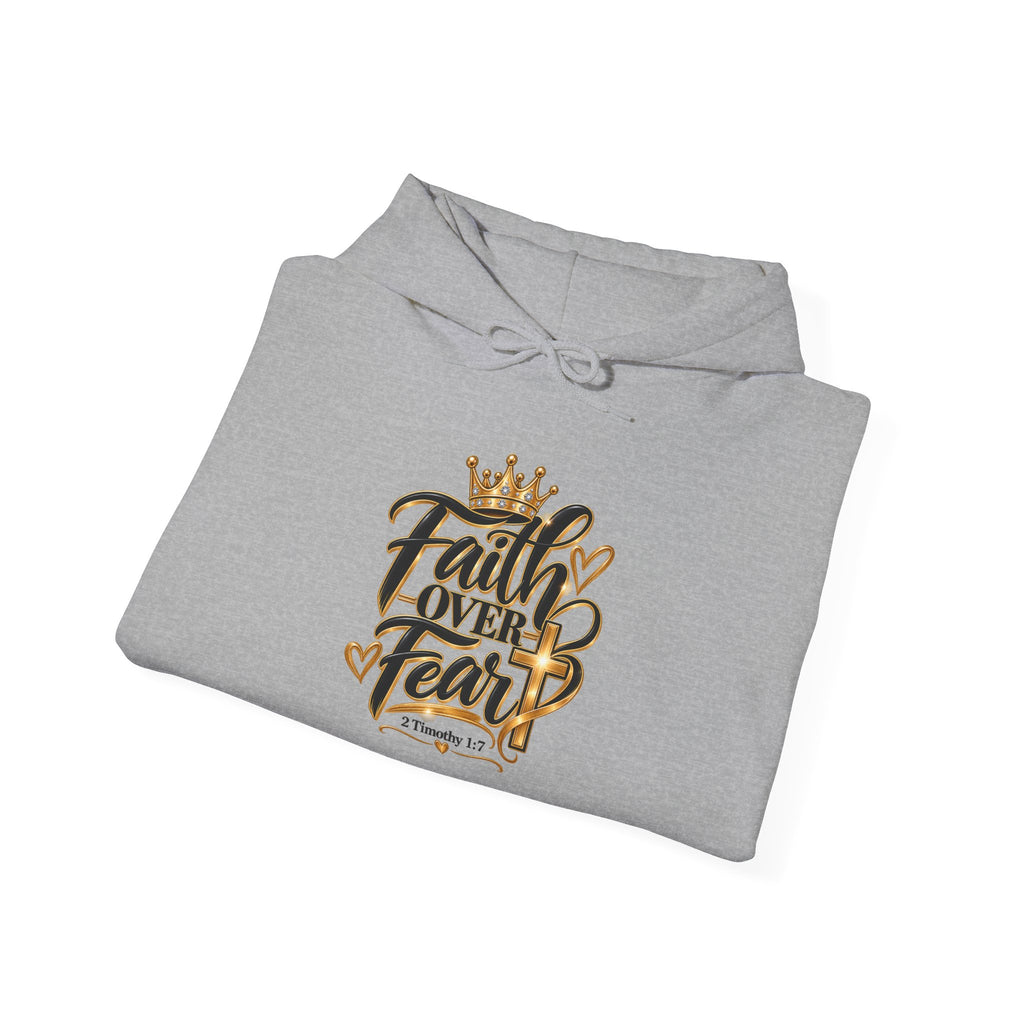 Faith Over Fear Hoodie – Inspirational Christian Crown Sweatshirt